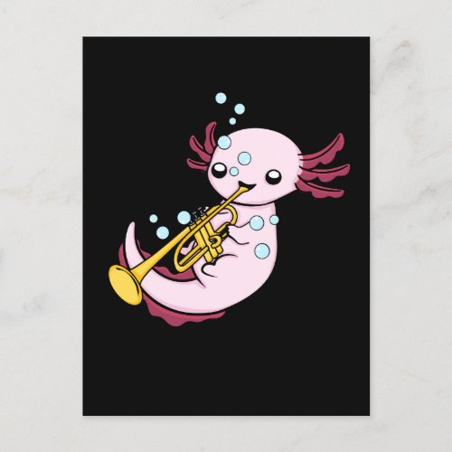 Trumpet Gift Kids Marching Band Axolotl Trumpet Postcard