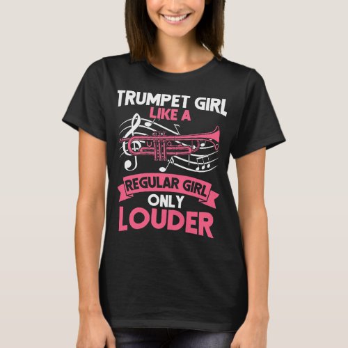 Trumpet Girl Jazz Music Lover T_Shirt