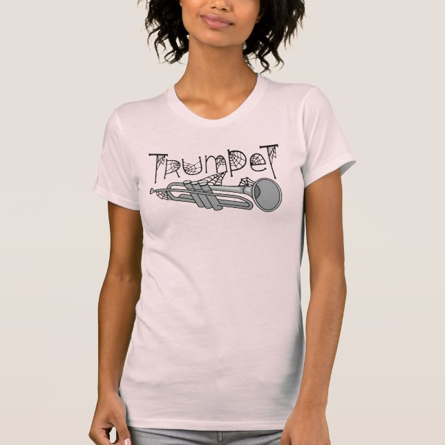 Trumpet Halloween Cobwebs T-Shirt (Front)