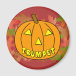 Trumpet Halloween Pumpkin Magnet