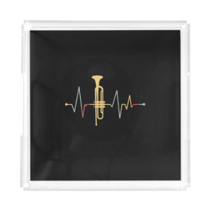 Trumpet Heartbeat Acrylic Tray
