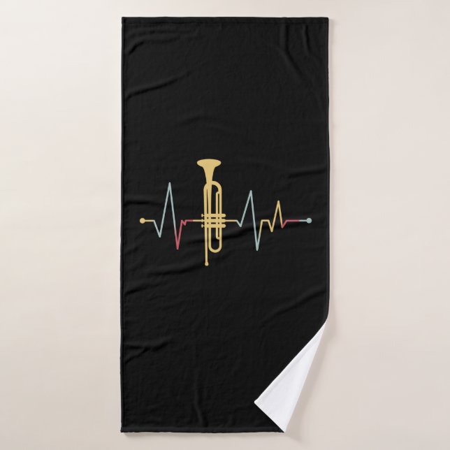 Trumpet Heartbeat Bath Towel (Bath Towel)