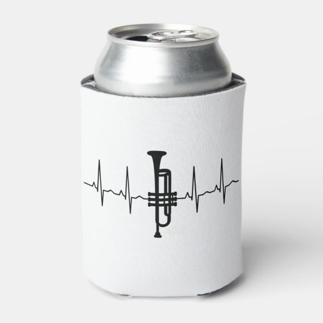 Trumpet Heartbeat Can Cooler (Can Front)