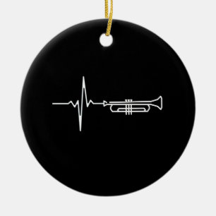 Trumpet Heartbeat Ceramic Ornament