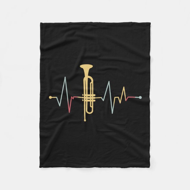 Trumpet Heartbeat Fleece Blanket (Front)