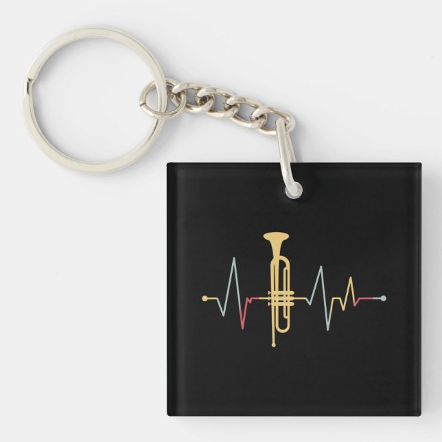 Trumpet Heartbeat Keychain (Front)