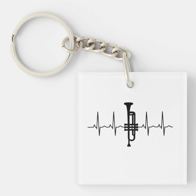 Trumpet Heartbeat Keychain (Front)
