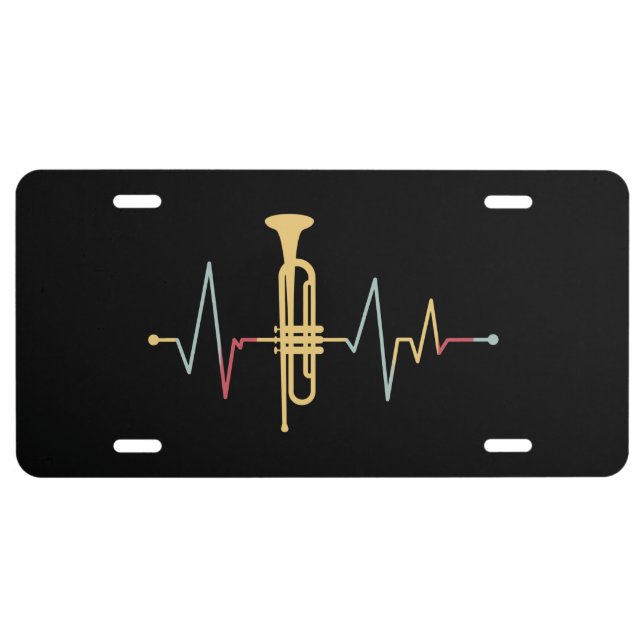 Trumpet Heartbeat License Plate (Front)