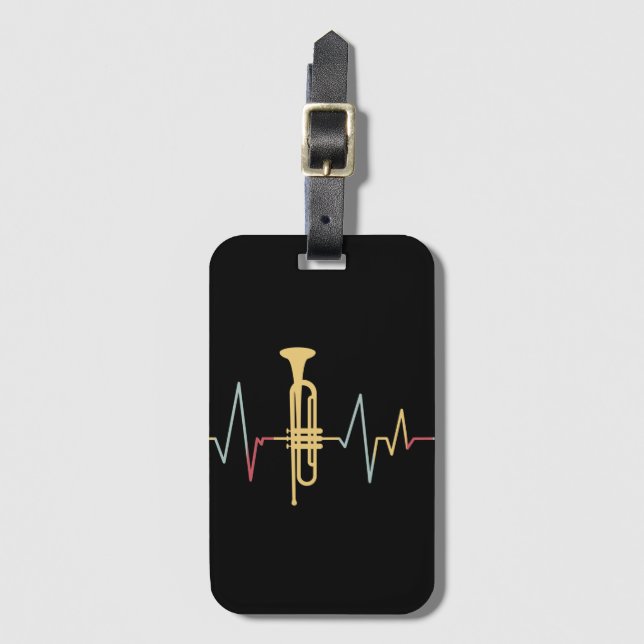 Trumpet Heartbeat Luggage Tag (Front Vertical)