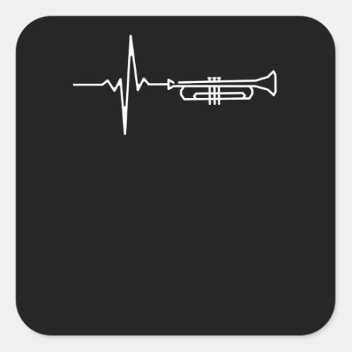 Trumpet Heartbeat Square Sticker