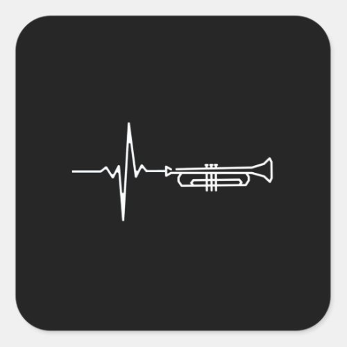 Trumpet Heartbeat Square Sticker