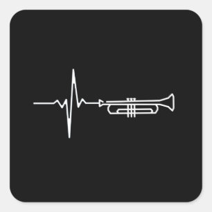 Trumpet Heartbeat Square Sticker
