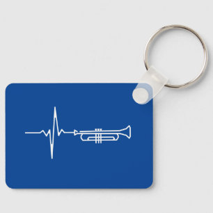 Trumpet Heartbeat Trumpet Player Gift Keychain