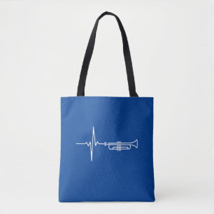 Trumpet Heartbeat Trumpet Player Gift Tote Bag
