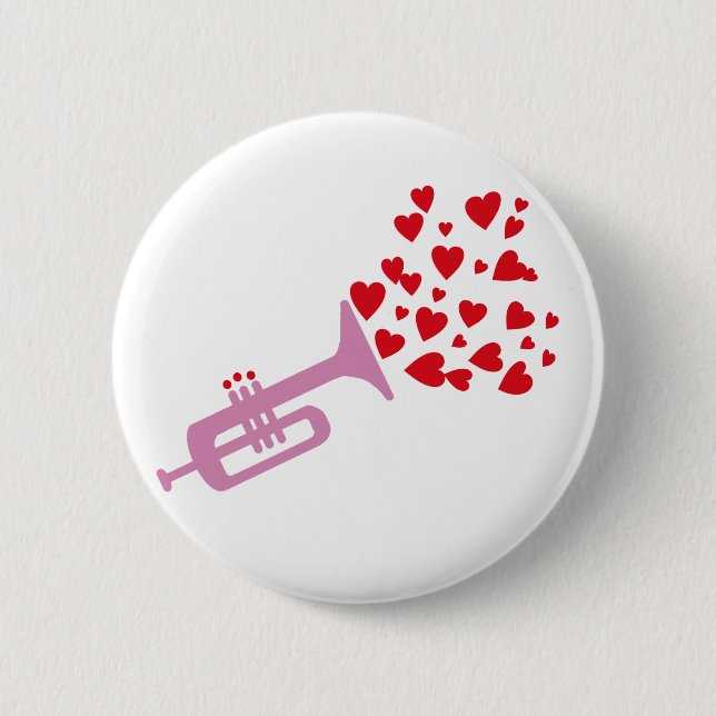 Trumpet Hearts Button (Front)