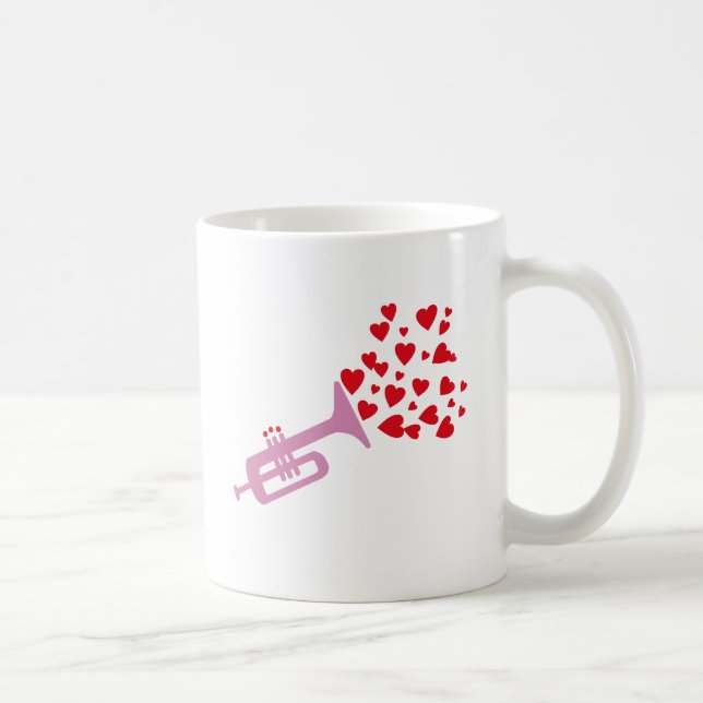Trumpet Hearts Coffee Mug (Right)