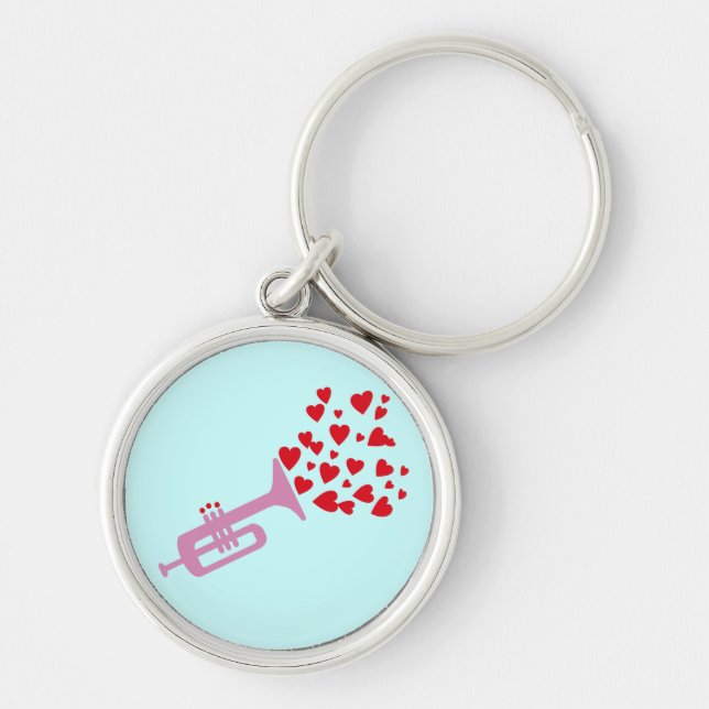 Trumpet Hearts Keychain (Front)