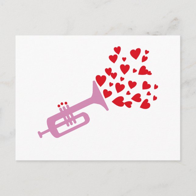 Trumpet Hearts Postcard (Front)