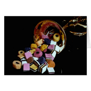 Trumpet Horn with Licorice Candy Christmas Cards
