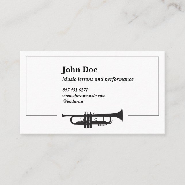 Trumpet Illustration  Business Cards (Front)