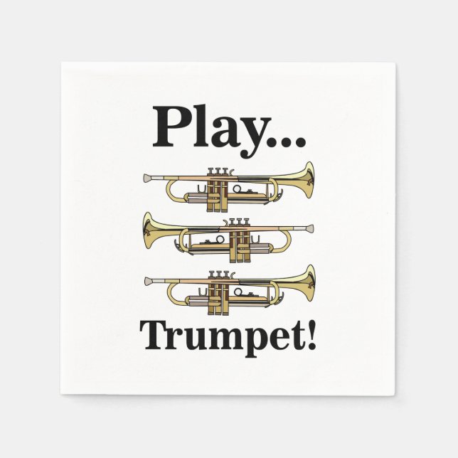 Trumpet Instrument Musical Party Napkins (Front)