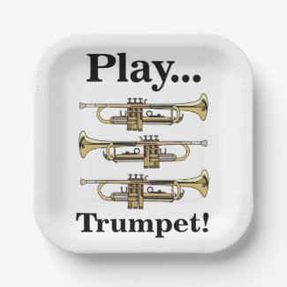 Trumpet Instrument Musical Party Paper Plates