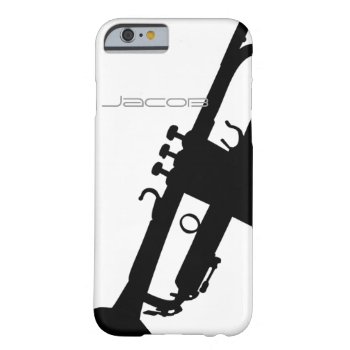 Trumpet Iphone 6 Case/5s With Custom Name Barely There Iphone 6 Case by LeSilhouette at Zazzle