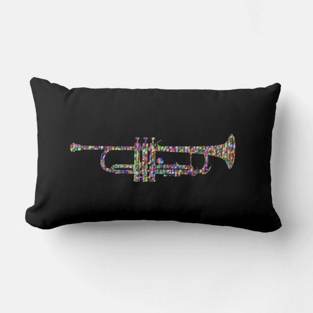 Trumpet jazz cool colorful instrument lumbar pillow (Front)