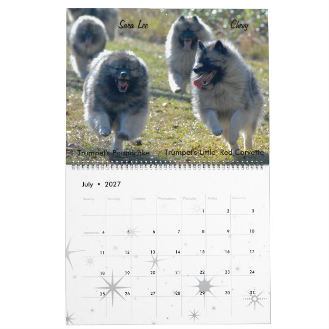 Trumpet Keeshond Calendar 2017 (Jul 2027)