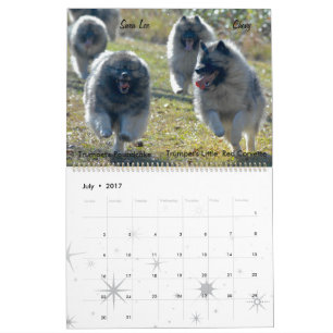 Trumpet Keeshond Calendar 2017