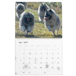 Trumpet Keeshond Calendar 2017