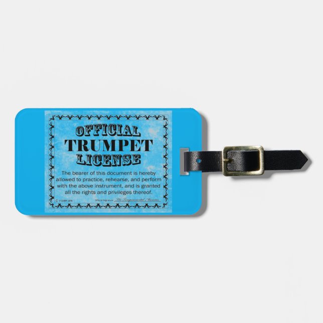 Trumpet License Luggage Tag (Front Horizontal)