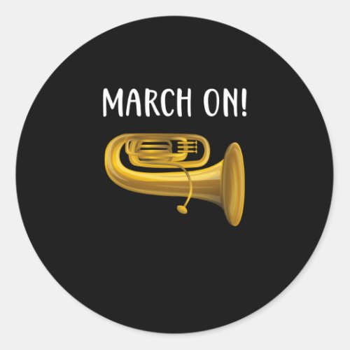 Trumpet Marching Band Brass Band Musicians Classic Round Sticker