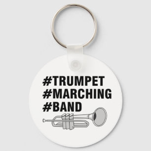 Trumpet Marching Band Hashtags Keychain