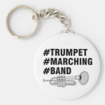 Trumpet Marching Band Hashtags Keychain