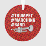 Trumpet Marching Band Hashtags Ornament