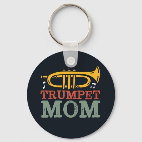 Trumpet Mom Funny Marching Band Mother Keychain