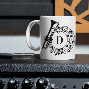 Trumpet Monogram Jazz Band Music Teacher Mug