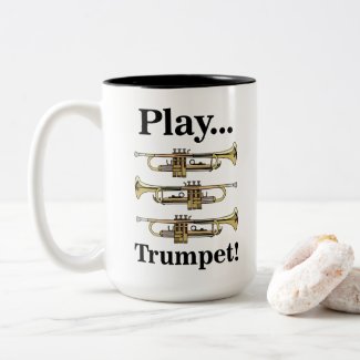 Trumpet Music Band Instrument Two-Tone Coffee Mug