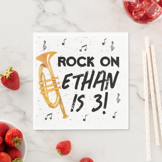Trumpet Music Birthday Party Paper Napkins (Insitu)