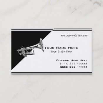 Trumpet Music Business Card by businesstops at Zazzle