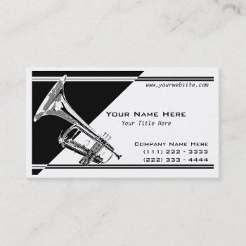 Trumpet Music Business Card by businesstops at Zazzle