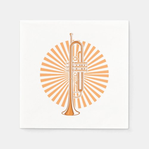 Trumpet Music Instrument Orchestra Band Jazz Gift Napkins