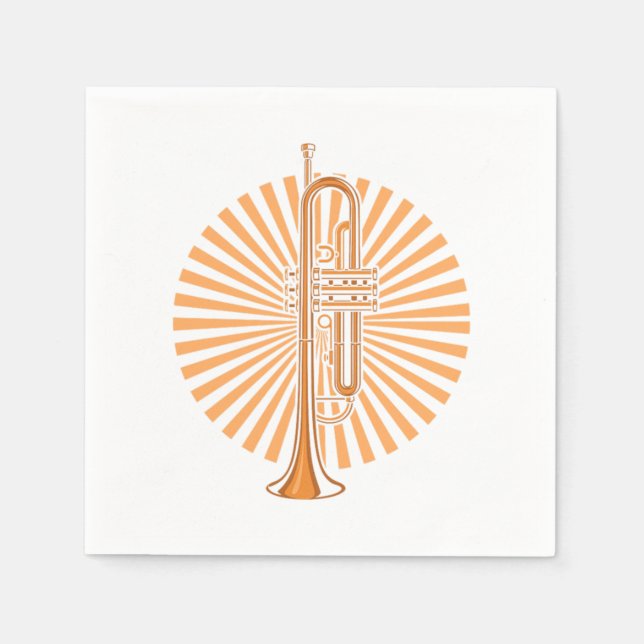 Trumpet Music Instrument Orchestra Band Jazz Gift Napkins (Front)