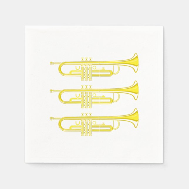 Trumpet Music Jazz Musical Instrument Band Gift Napkins (Front)