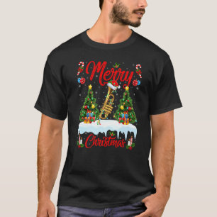Trumpet Music  Lights Xmas Tree Santa Trumpet Chri T-Shirt