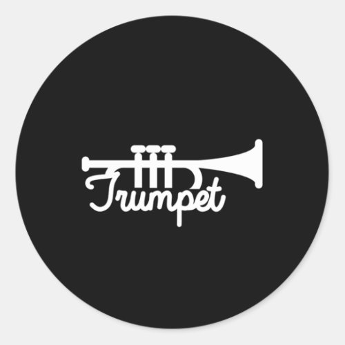 Trumpet Music Musician Instrument Orchestra Gift Classic Round Sticker