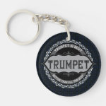 Trumpet Music Note Circle Keychain