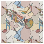 Trumpet Music Note Fragments Fabric