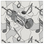 Trumpet Music Note Fragments Fabric